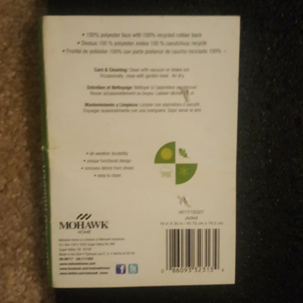 Mohawk HOme new lime green, blue WELCOME DOORMAt thick rubber new with tags